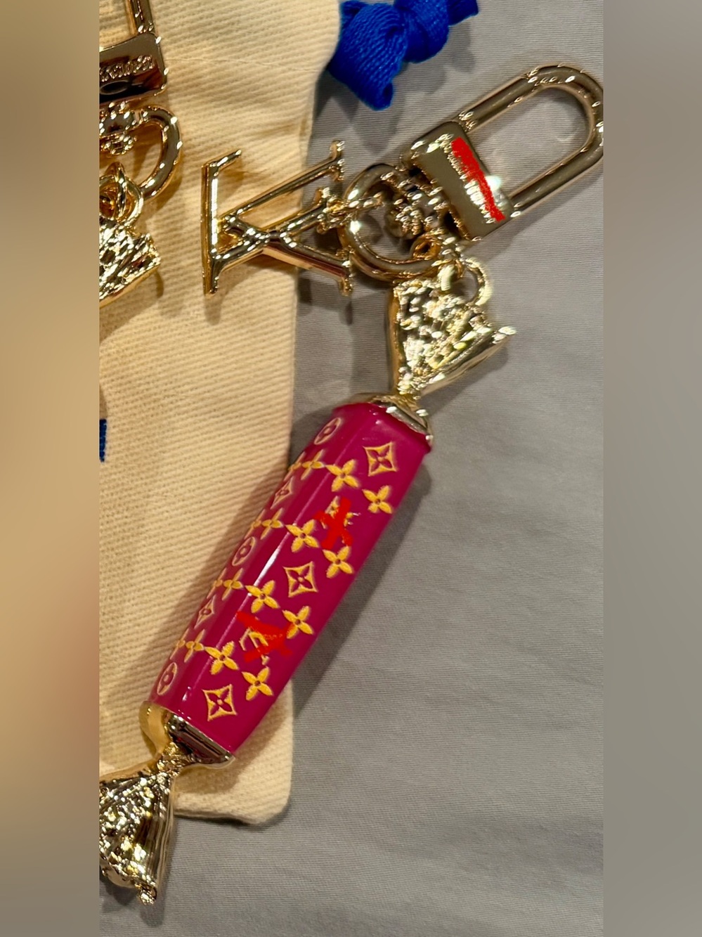 Pink Candy Bag Charm Keychain